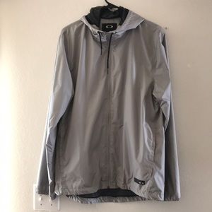 Oakley Windbreaker Rain Jogger Jacket Gray Medium